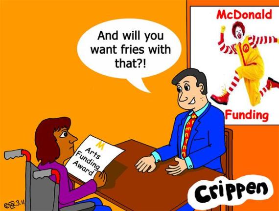 Crippen's corporate funding cartoon